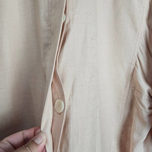 Christian Dior Vintage Blazer Womens Size 12 Pink Linen Business Casual 90s - Picture 4 of 9